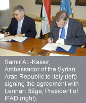 Syrian Arab Republic and IFAD sign a US$20 million loan agreement to finance a new intervention against water shortages and unemployment